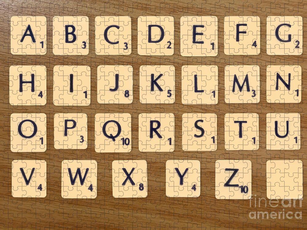 Full Alphabet Of Scrabble Tiles K3 Jigsaw Puzzle